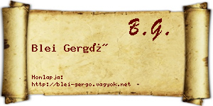 Blei Gergő névjegykártya